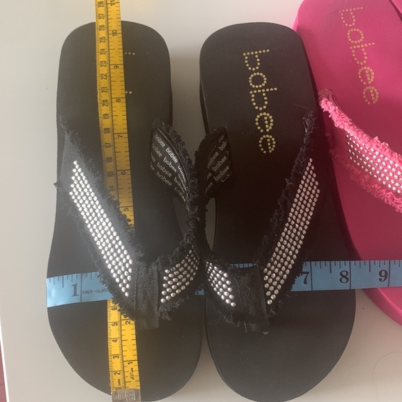 Bobee summer flip flops, 2” to 1” platform heels, 2 pairs - Picture 2 of 7